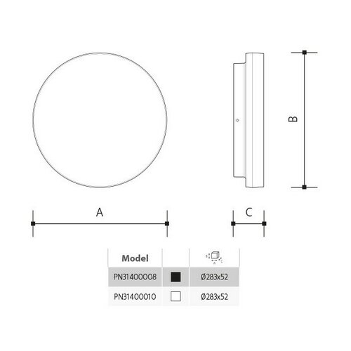 Panlux Přisazené LED svítidlo Verona Circle černá, pr. 28,3 cm, IP54