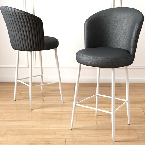 Set de scaune de bar Uras Anthracite and White, 6buc.