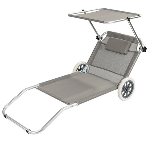 Lehátko plážový vozík šedá