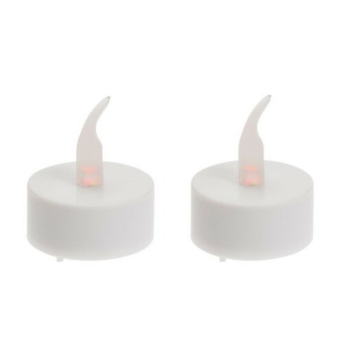 LED-Tee-Kerzen mit Blinkfunktion, 3,8 cm, 2er-Set, batteriebetrieben, mit Zeitschaltuhr