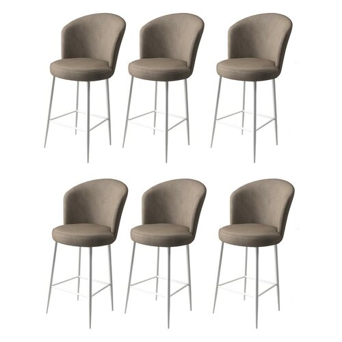 Zestaw krzeseł barowych Alte Cappuccino and White, 6 szt.