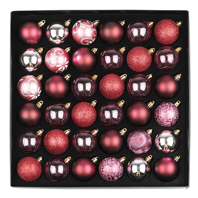 Komplet ozdób świątecznych Ornate czerwony, op. 36 szt.