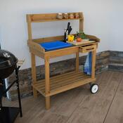 Gartenarbeitstisch Bardy, braun, 94 x 49 x 120 cm