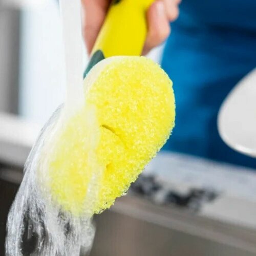 Burete de spălat vase Scrub Daddy Dish Daddy, cumâner și dozator de detergent