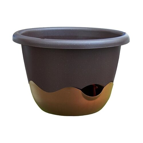 Plastia Samozavlažovací květináč Mareta rjava, pr.25 cm