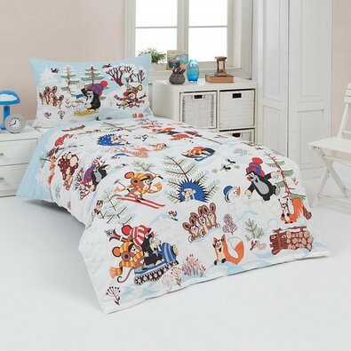 Matějovský Baumwollbettwäsche Deluxe Maulwurf und Winter, 140 x 200 cm, 70 x 90 cm