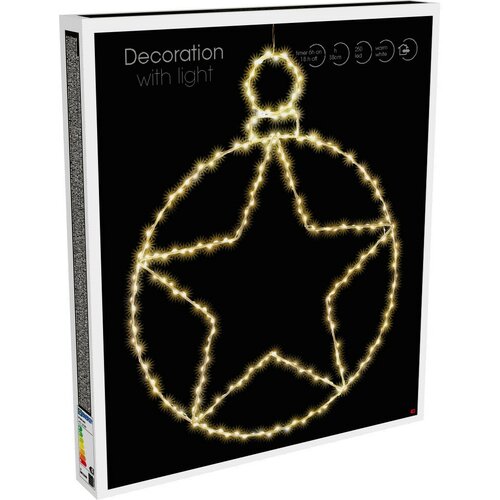 Weihnachts-LED-Hängedekoration „Kerstball Star“ mit 236 LEDs, 48 cm