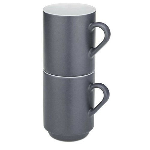 Kela Komplet keramičnih skodelic MATTIA, 2 kos,siva, 300 ml