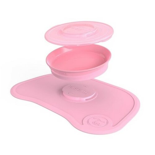 Twistshake Podložka Click-mat Mini s tanierom, ružová