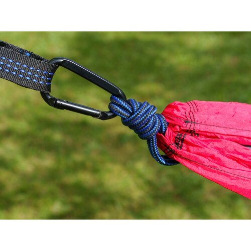 Șezlong suspendat pentru camping Happy Green 270 x140 cm, roșu