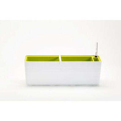 Ghiveci cu auto-irigare Plastia Berberis 60, alb +verde
