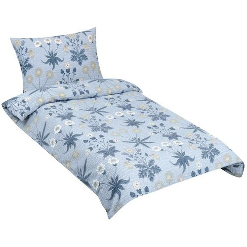 Bellatex Крепова постільна білизна Луг блакитний, 140 x 220 см, 70 x 90 см