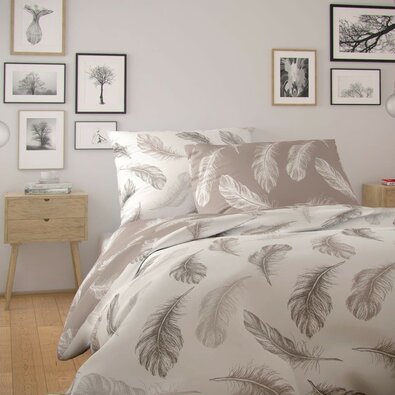 Kvalitex Bombažno posteljnina Nordic Shelby bež,140 x 220 cm, 70 x 90 cm