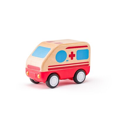 Woody Auto karetka pogotowia z dźwiękami iświatłami, koło zamachowe