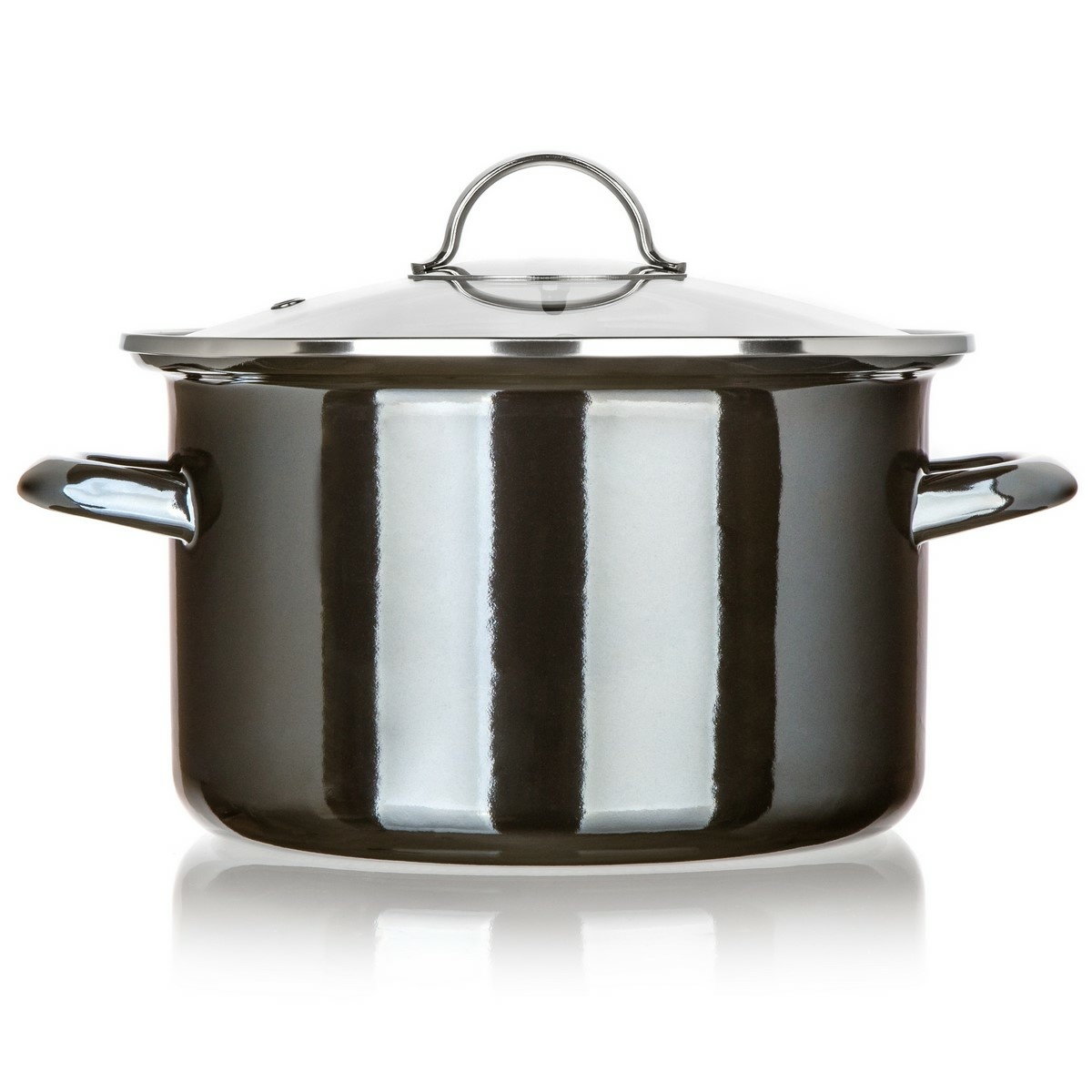 Banquet Hrniec smaltovaný METALLIC Black 24 cm, 3,7 l, s pokrievkou, 24 cm