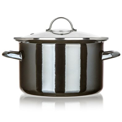 Banquet Emailed pot METALLIC Black 24 cm, 3,7 l, spoklicí