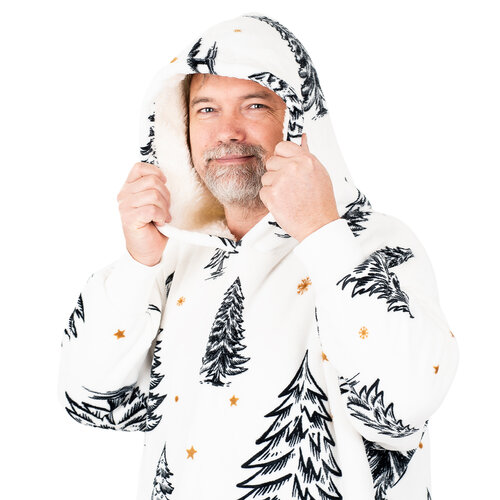 4Home Sweatshirt Lammfelloptik Mikroplüsch Frosted Trees, Uni L – für Herren