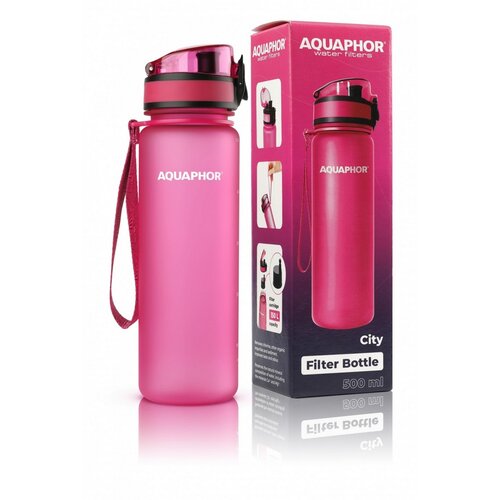 Aquaphor City szűrőpalack 0,5 l, rózsaszín
