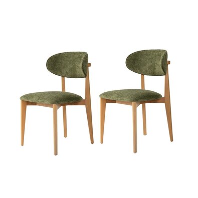 Set de scaune de sufragerie Lionte Green and LightOak, 2 buc.