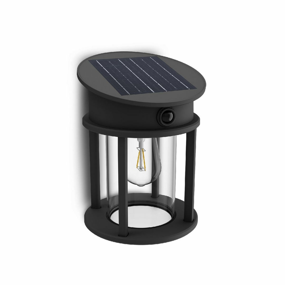 Okrągła oprawa Philips Geri UltraEfficient solarLED z czujnikiem, antracytowa, 3,2 W, 4000 K