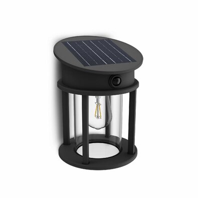 Philips Geri UltraEfficient solární LED kulaté svítidlo se senzorem antracit, 3,2 W, 4000 K