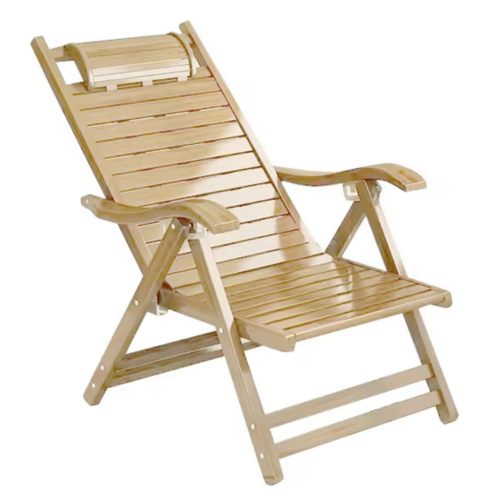 Záhradné polohovacie kreslo, prírodné, bambus, URSEL