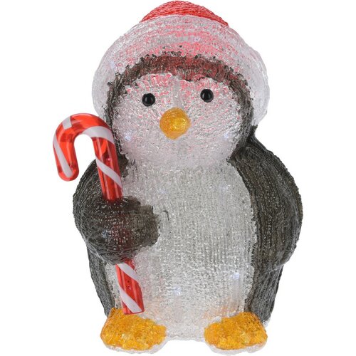 Vianočná LED dekorácia Candy penguin, 24 cm