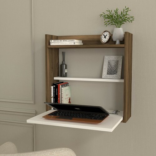 Schreibtisch Laptop White and Walnut