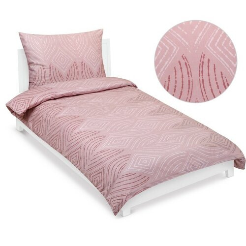 Lenjerie de pat Bellatex Satin Ornament roz vechi, 140 x 220 cm, 70 x 90 cm
