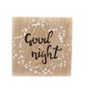 Hängende Leuchtdekoration „Good night“, braun, 25 x 25 cm