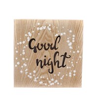 Závesná svietiaca dekorácia Good night hnedá, 25 x 25 cm
