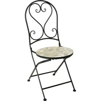 Set de scaune pliabile bistro Mozaic, metal/ceramică, 2 buc.