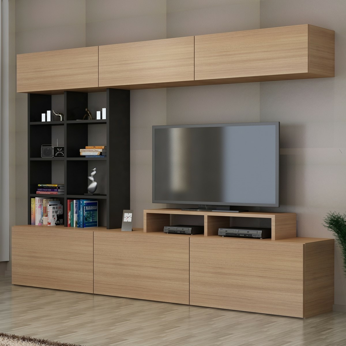 Televízna stena Teak and Black