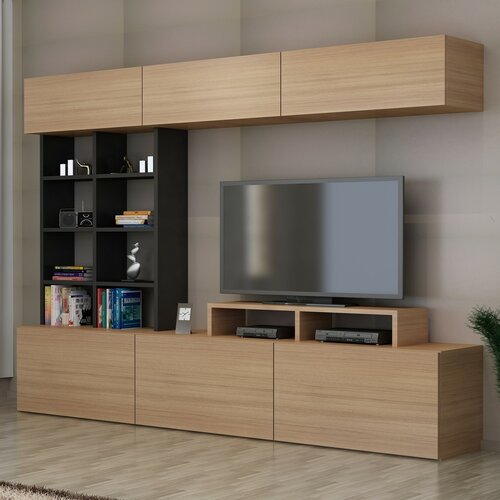 Teak and Black TV-fal