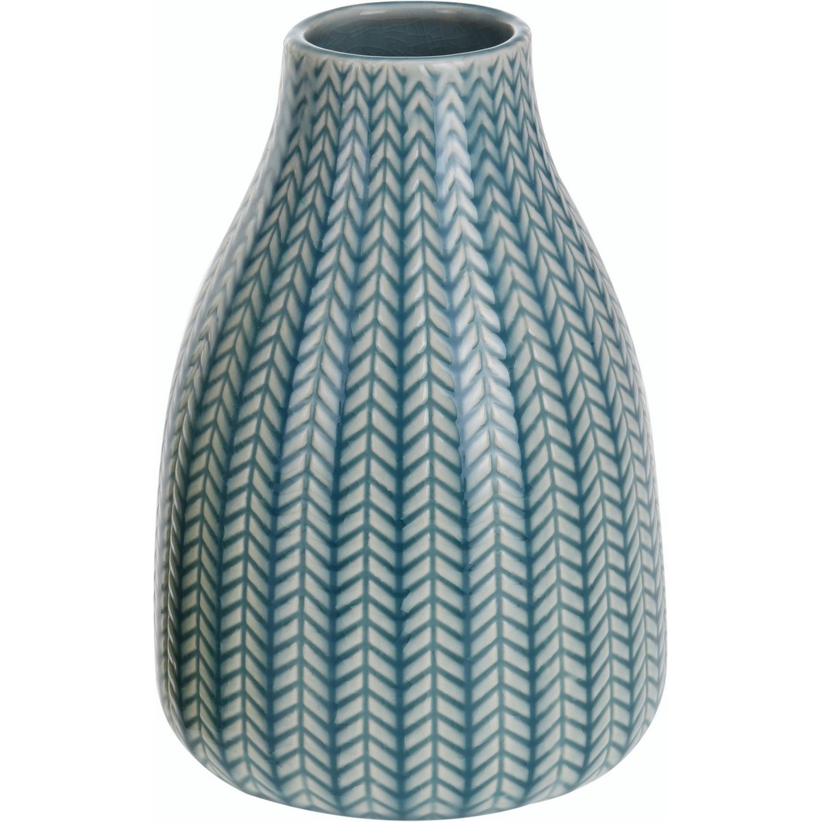 Porcelánová váza Knit tyrkysová, 16 cm
