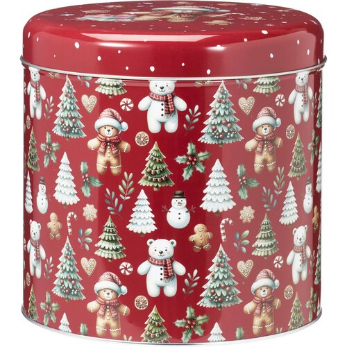 Súprava 2 vianočných plechových dóz Teddies