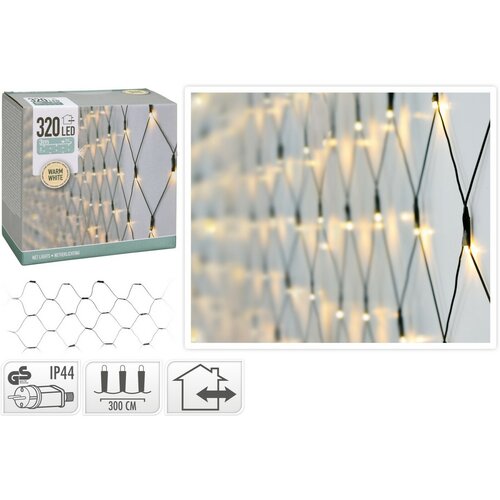 Siatka świąteczna LED ciepła biała, 320x LED, 300 x 150 cm