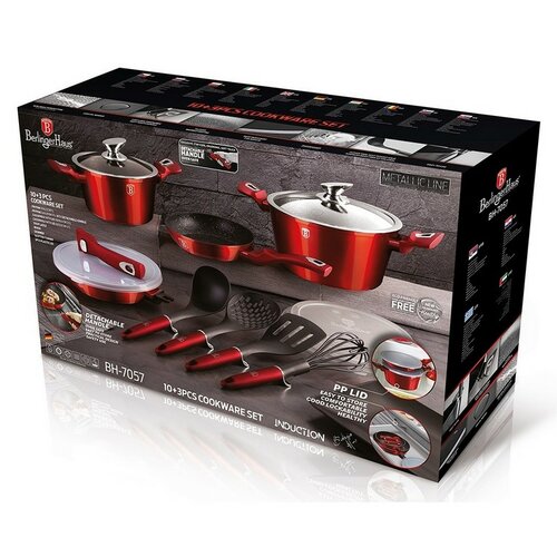 Set de oale și ustensile de gătit Berlinger Haus 13 piese Burgundy Metallic Line I