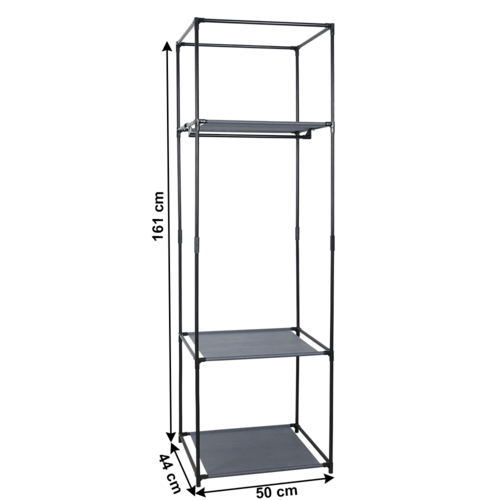 ALBUS vešiak na šatstvo, kov a textil, čierny