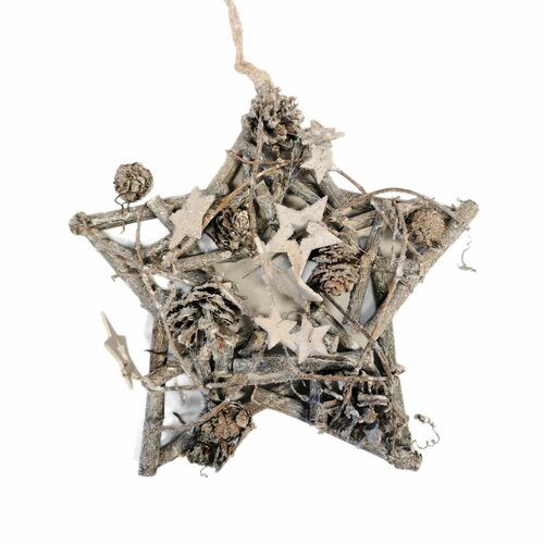 Hölzerner Weihnachtsstern Whitewood, 24 cm