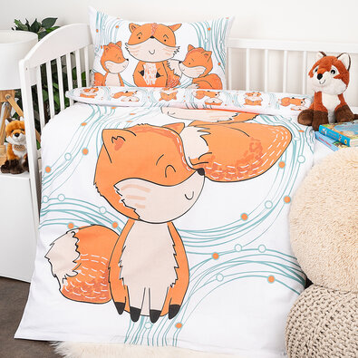 4Home Dziecięca pościel bawełniana do łóżeczka Foxes, 100 x 135 cm, 40 x 60 cm