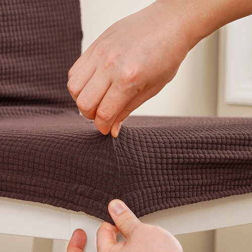 4Home Stretch prevleka za stol Magic clean temno rjava, 45 - 50 cm, komplet 2 kosov