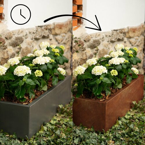 Line Zahradní květináč 40 x 120 x 30 cm, corten CORGARDEN 1006