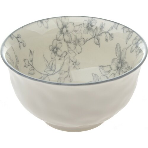 Komplet 6 keramičnih skodelic Delicate Flowers 11,5 cm, siva