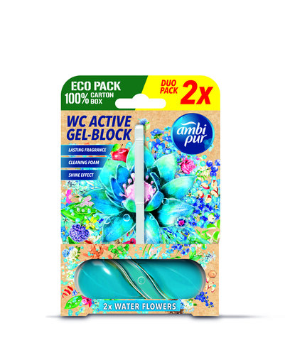 Ambipur WC Active gel-blok vodní květy 2x 45 g