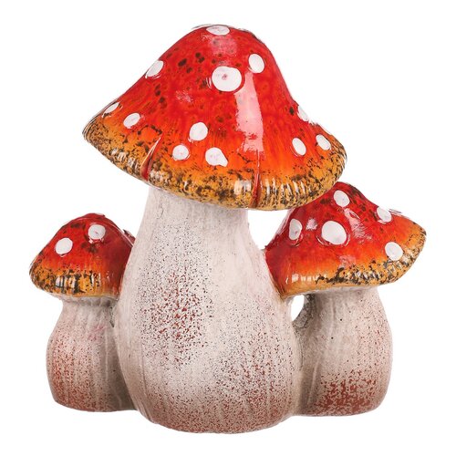 Légyölő galóca piros trió, kerámia, 7 x 11 x 12 cm