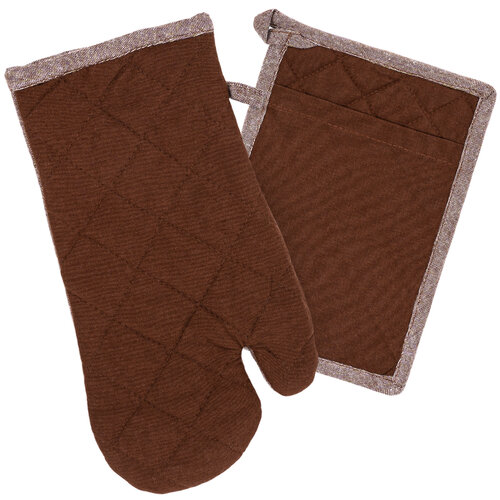 Potholder and trivet Heda chocolate, set of 2