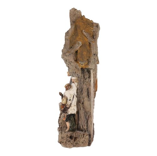Vánoční dekorace Betlém se třemi králi a andělem, polyresin, LED, hnědá, 20x23x7cm