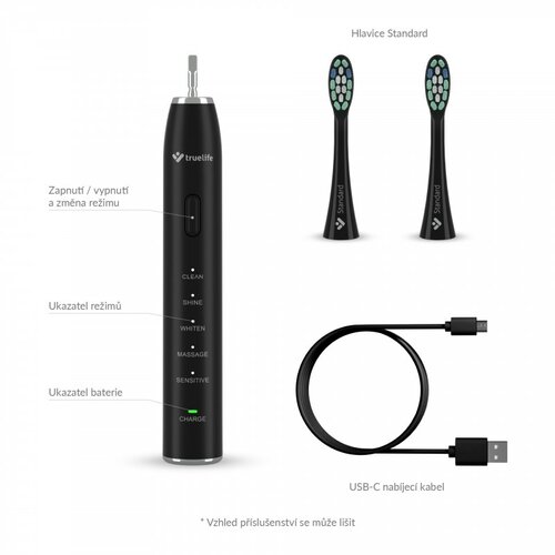 TrueLife Sonická zubná kefka SonicBrush Clean30, čierna