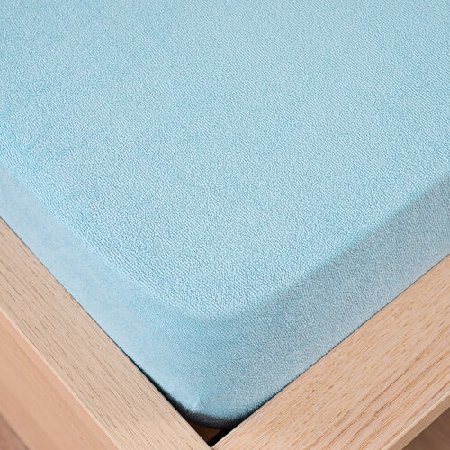 4Home Frottee-Spannbettlaken Hellblau, 90 x 200 cm